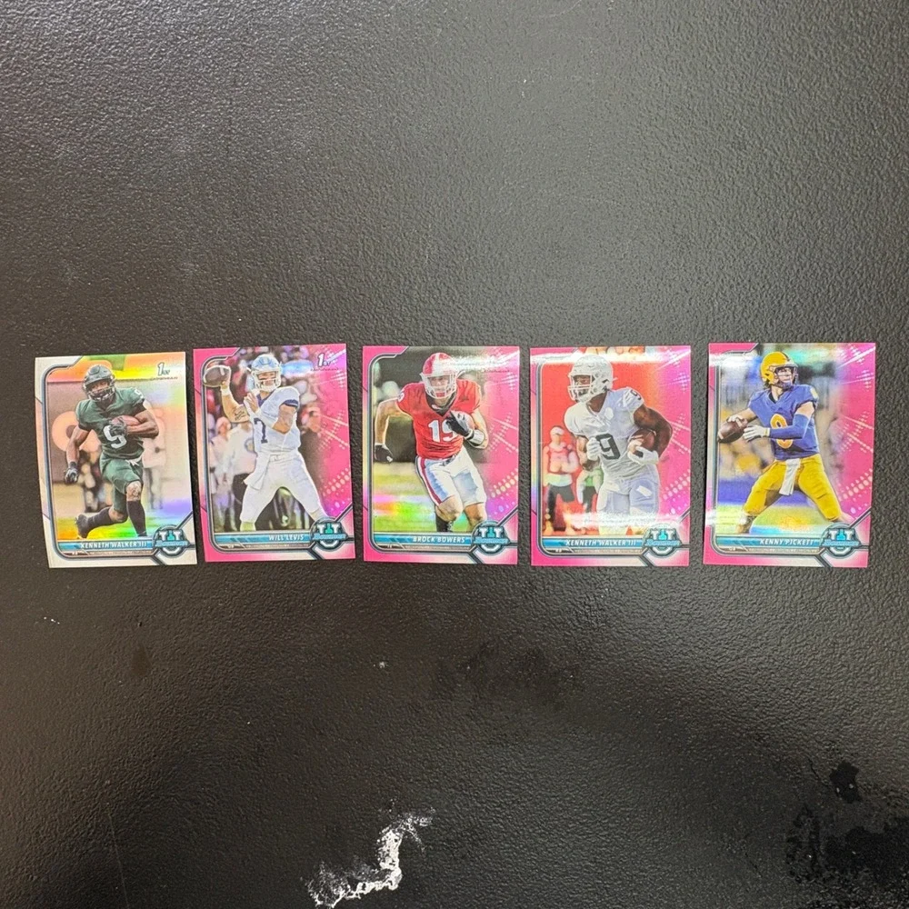 2022‎ Bowman University Football 5 Card Lot Will Levis Brock Bowers Refractor